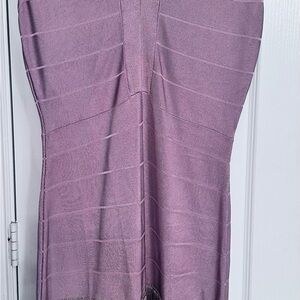 Elegant Mauve Bandage Dress